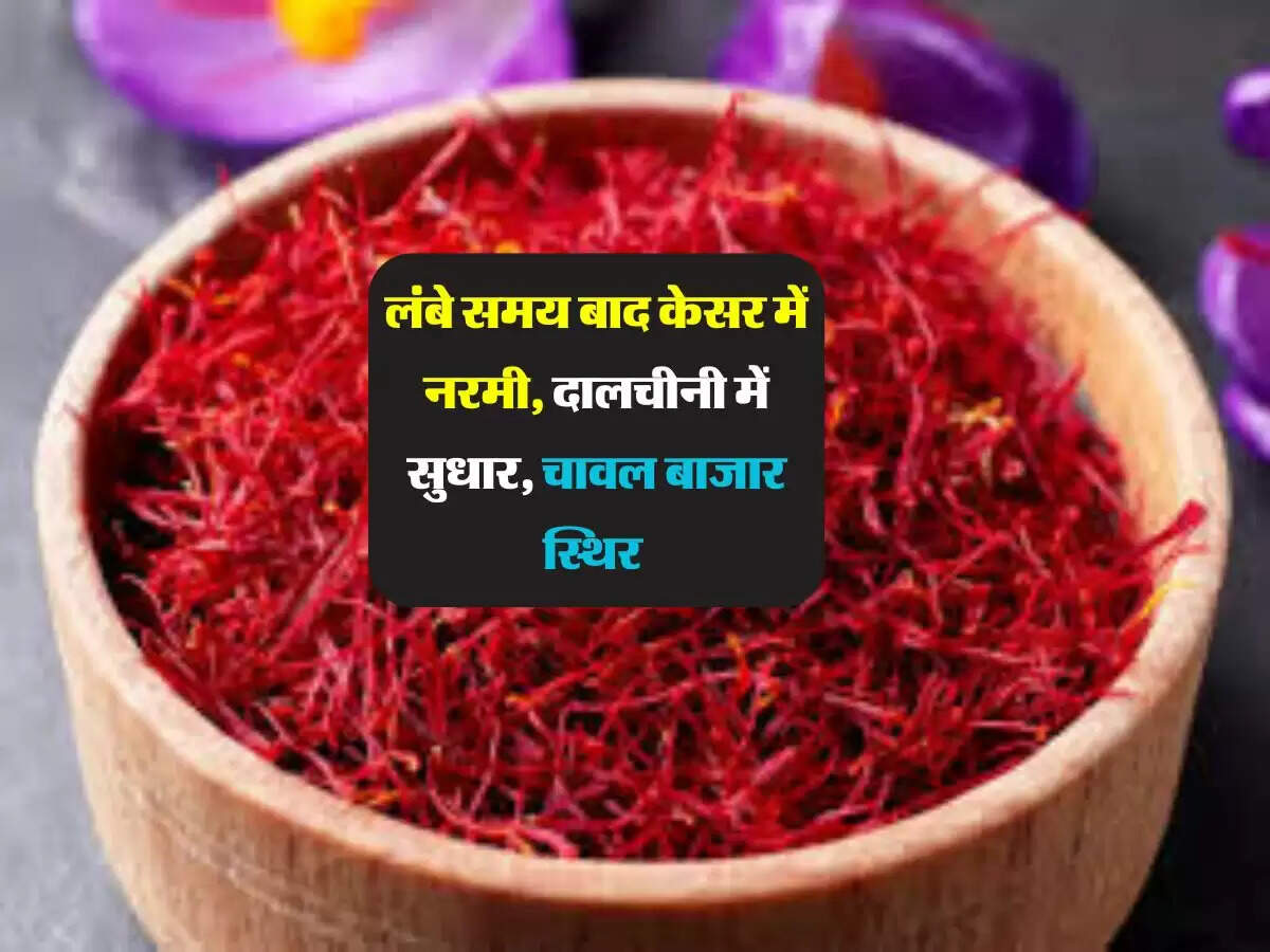 लंबे समय बाद केसर में नरमी, दालचीनी में सुधार, चावल बाजार स्थिर