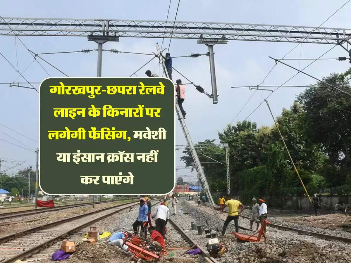 गोरखपुर-छपरा रेलवे लाइन के किनारों पर लगेगी फेंसिंग, मवेशी या इंसान क्रॉस नहीं कर पाएंगे
