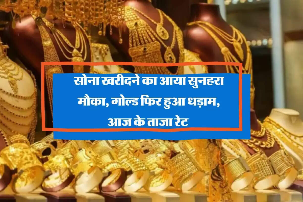 Gold Rate : सोना खरीदने का आया सुनहरा मौका, गोल्ड फिर हुआ धड़ाम, आज के ताजा रेट