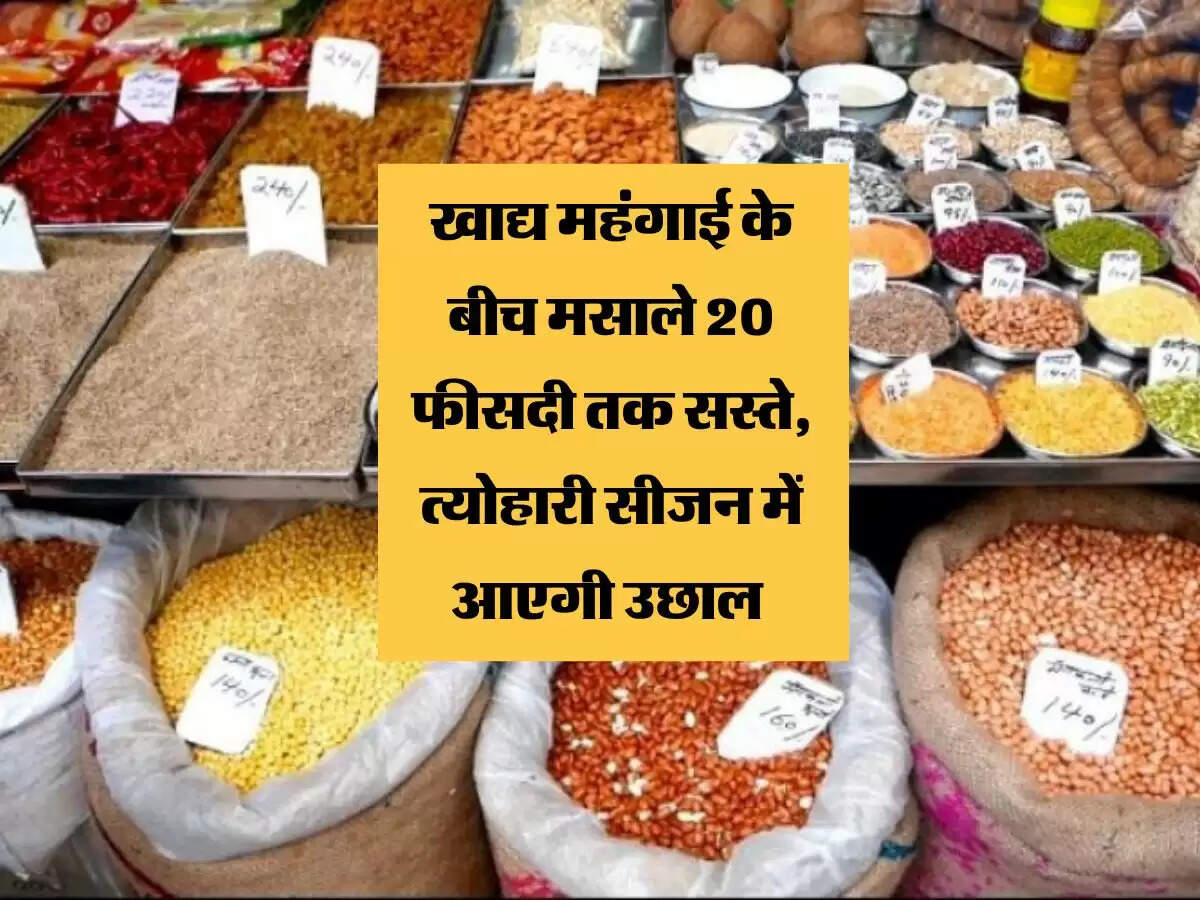 खाद्य महंगाई के बीच मसाले 20 फीसदी तक सस्ते, त्योहारी सीजन में आएगी उछाल&nbsp;