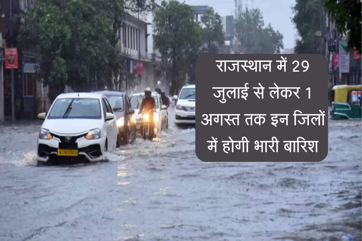 Rajasthan Rainfall: राजस्थान में 29 जुलाई से लेकर 1 अगस्त तक इन जिलों में होगी भारी बारिश