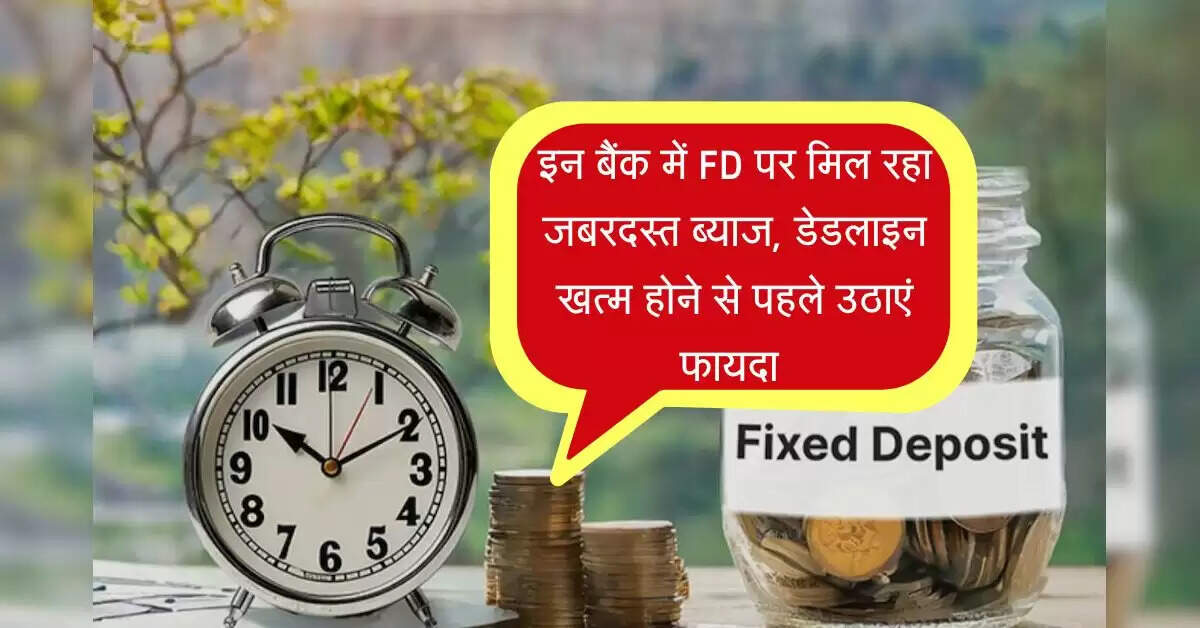 Bank News - इन बैंक में FD पर मिल रहा जबरदस्त ब्याज, डेडलाइन खत्म होने से पहले उठाएं फायदा