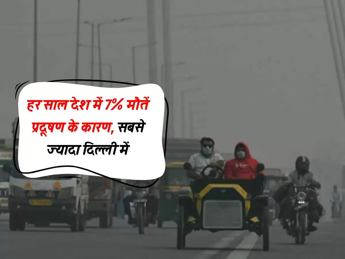 हर साल देश में 7% मौतें प्रदूषण के कारण, सबसे ज्यादा दिल्ली में