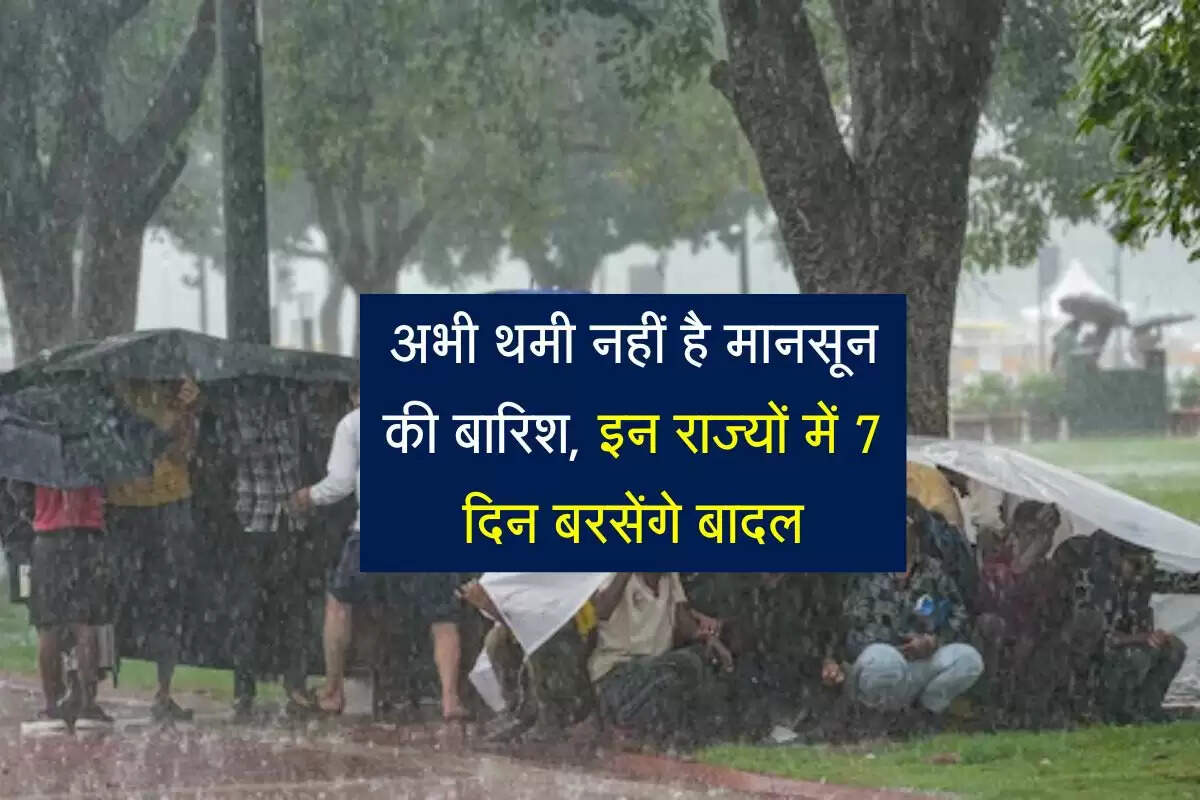 Monsoon Rainfall: अभी थमी नहीं है मानसून की बारिश, इन राज्यों में 7 दिन बरसेंगे बादल, IMD का अलर्ट जारी