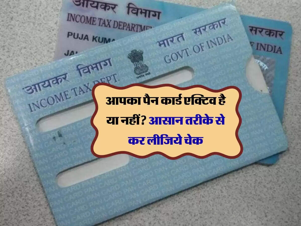 Pan Card : आपका पैन कार्ड एक्टिव है या नहीं? आसान तरीके से कर लीजिये चेक