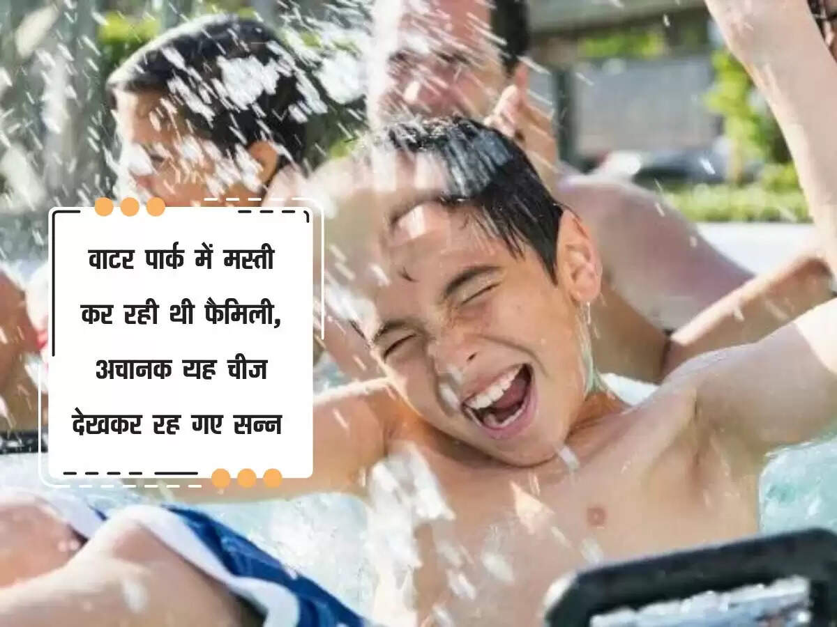 वाटर पार्क में मस्ती कर रही थी फैमिली, अचानक यह चीज देखकर रह गए सन्न