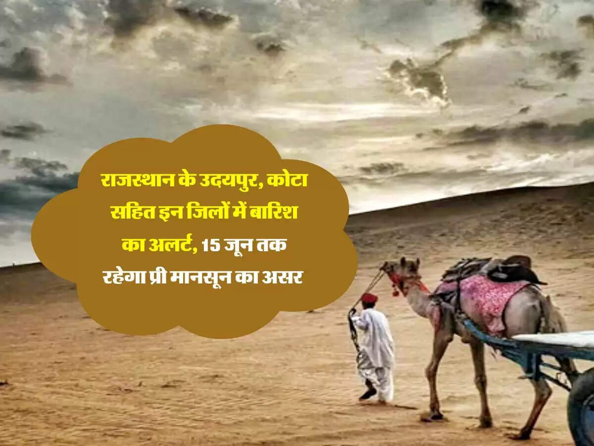 राजस्थान के उदयपुर, कोटा सहित इन जिलों में बारिश का अलर्ट, 15 जून तक रहेगा प्री मानसून का असर&nbsp;