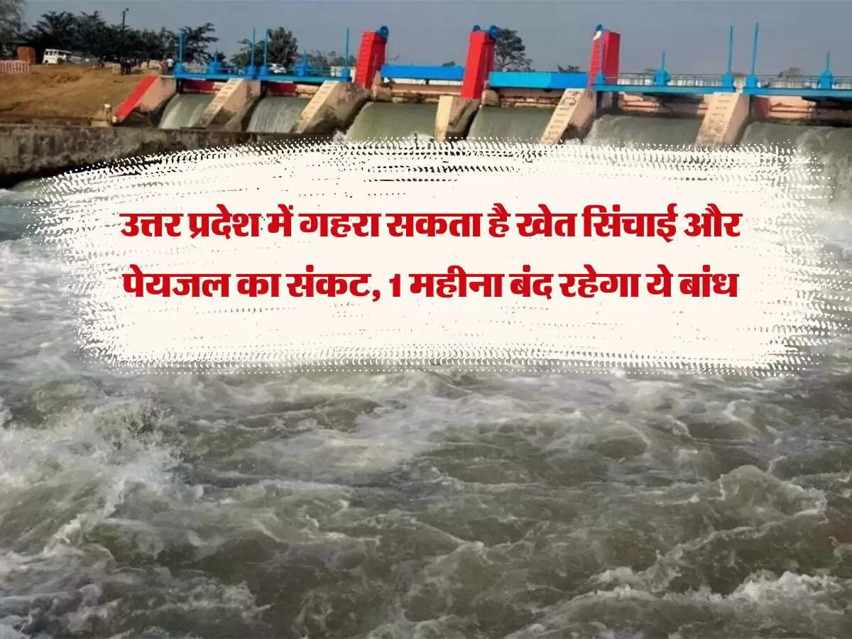 उत्तर प्रदेश में गहरा सकता है खेत सिंचाई और पेयजल का संकट, 1 महीना बंद रहेगा ये बांध