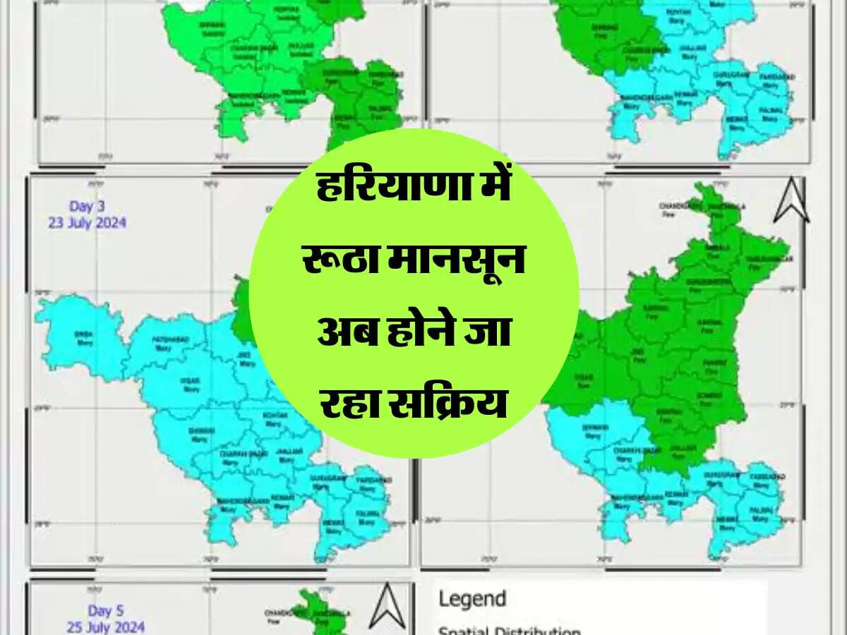 हरियाणा में रूठा मानसून अब होने जा रहा सक्रिय, इन जिलों में हल्की से मध्यम और कहीं भारी बारिश